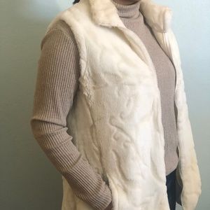 Coldwater Creek Faux Fur White Vest